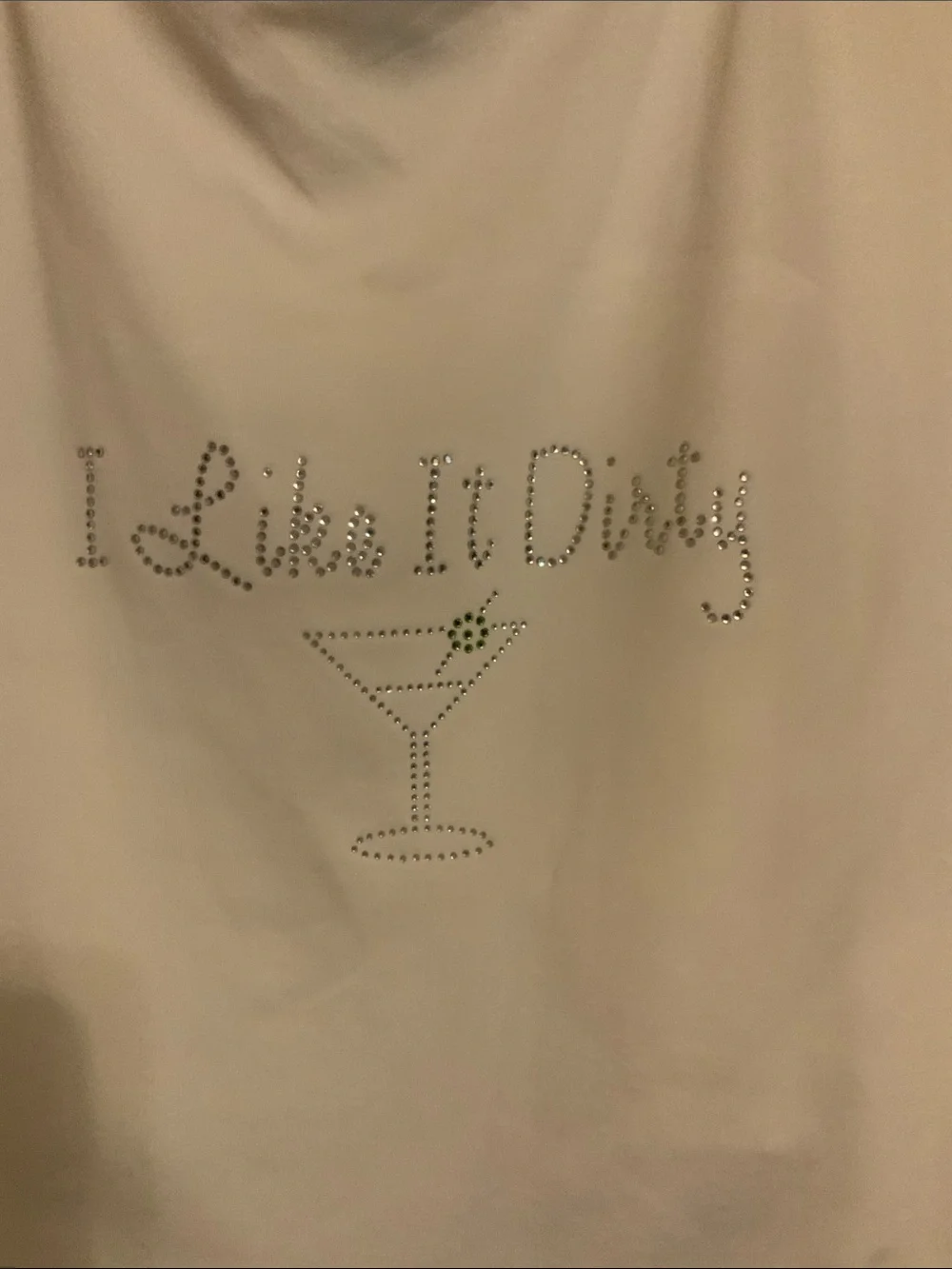 Lane Bryant Cream Spaghetti Strap Camisole with Rhinestone Martini Script 22/24